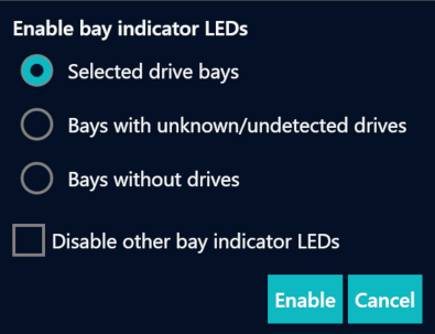 myr enable bay indicator leds