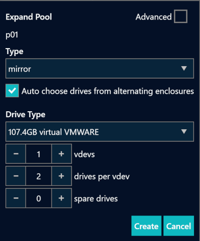 po expand pool dialog