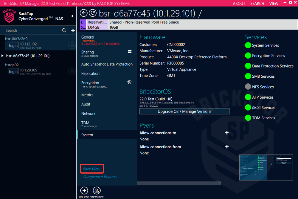 bsm access rack view