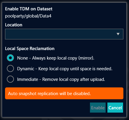 tdm enable dialog