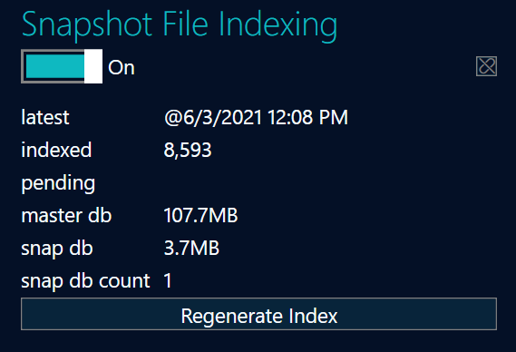 re autosnap indexing