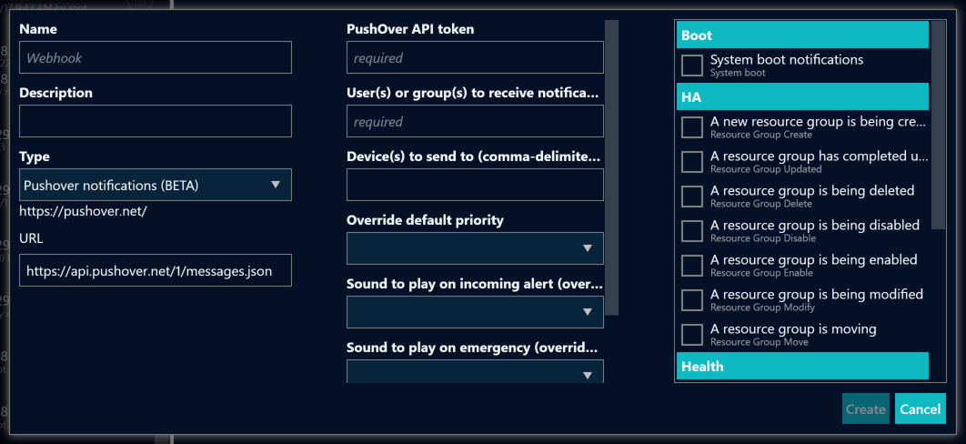 web webhook example pushover