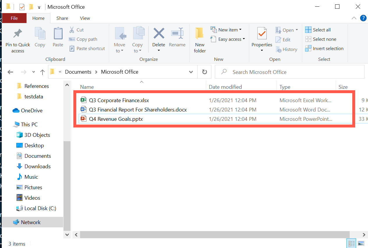 Viewing the recovered files.