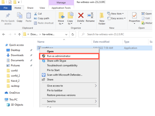Run confd installer as administrator.