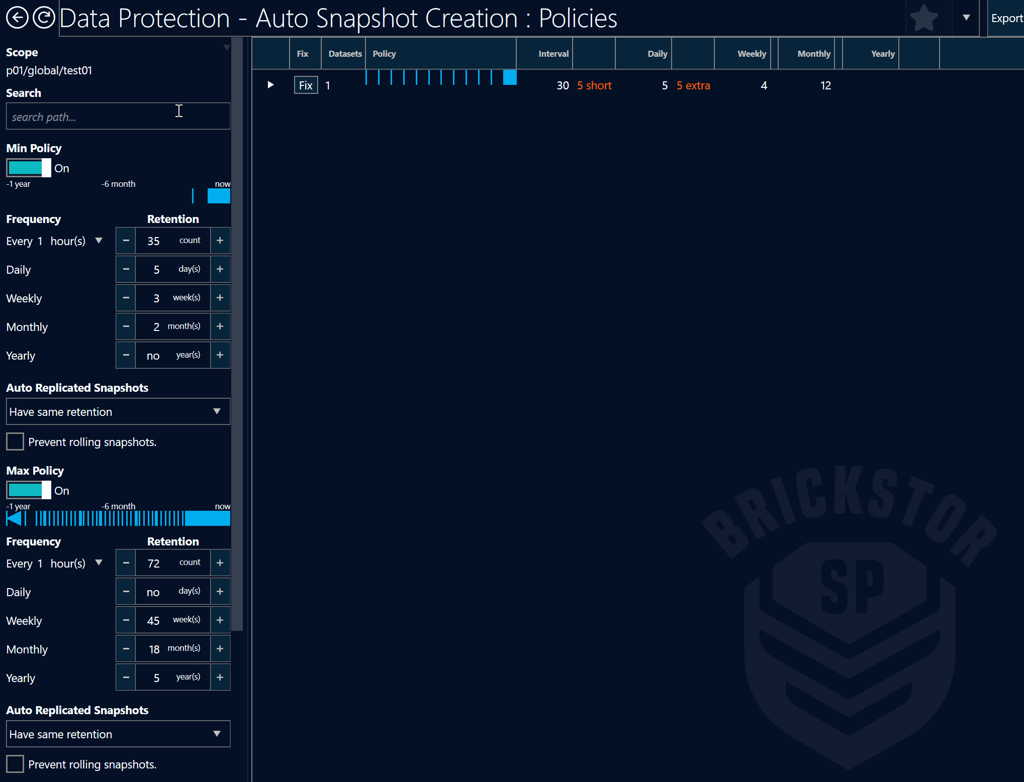 Auto Snapshot Policies