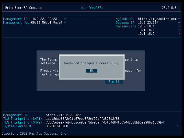 Successful Root Password Change