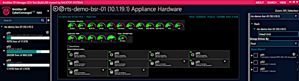myr rack view interface