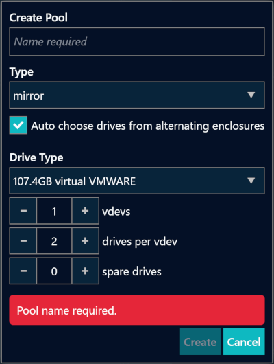 Create Pool from Details Pane