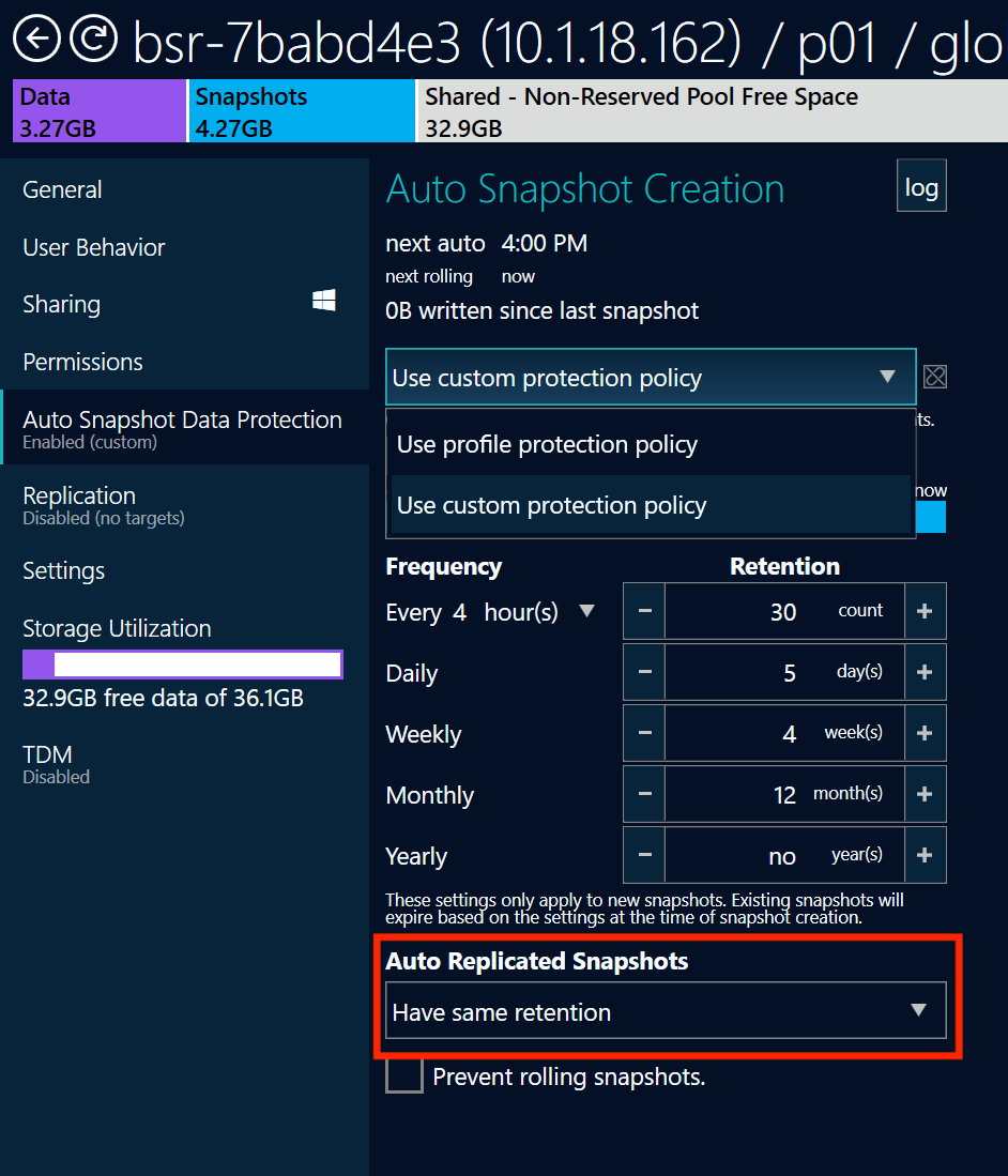 Auto Snapshot Creation