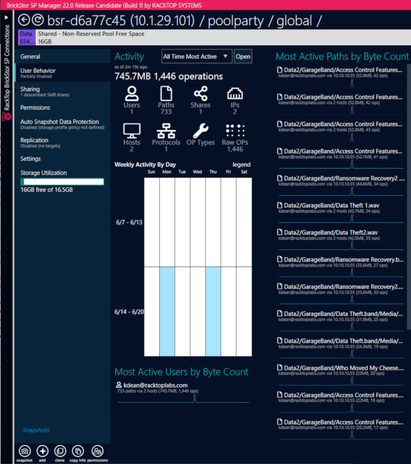 Selecting the User Behavior Audit Tab