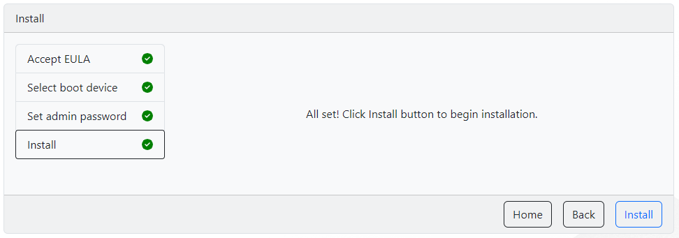 Click Install to Begin Installation