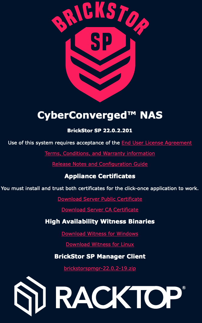 BrickStor Website install