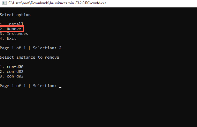 Removing confd instances.