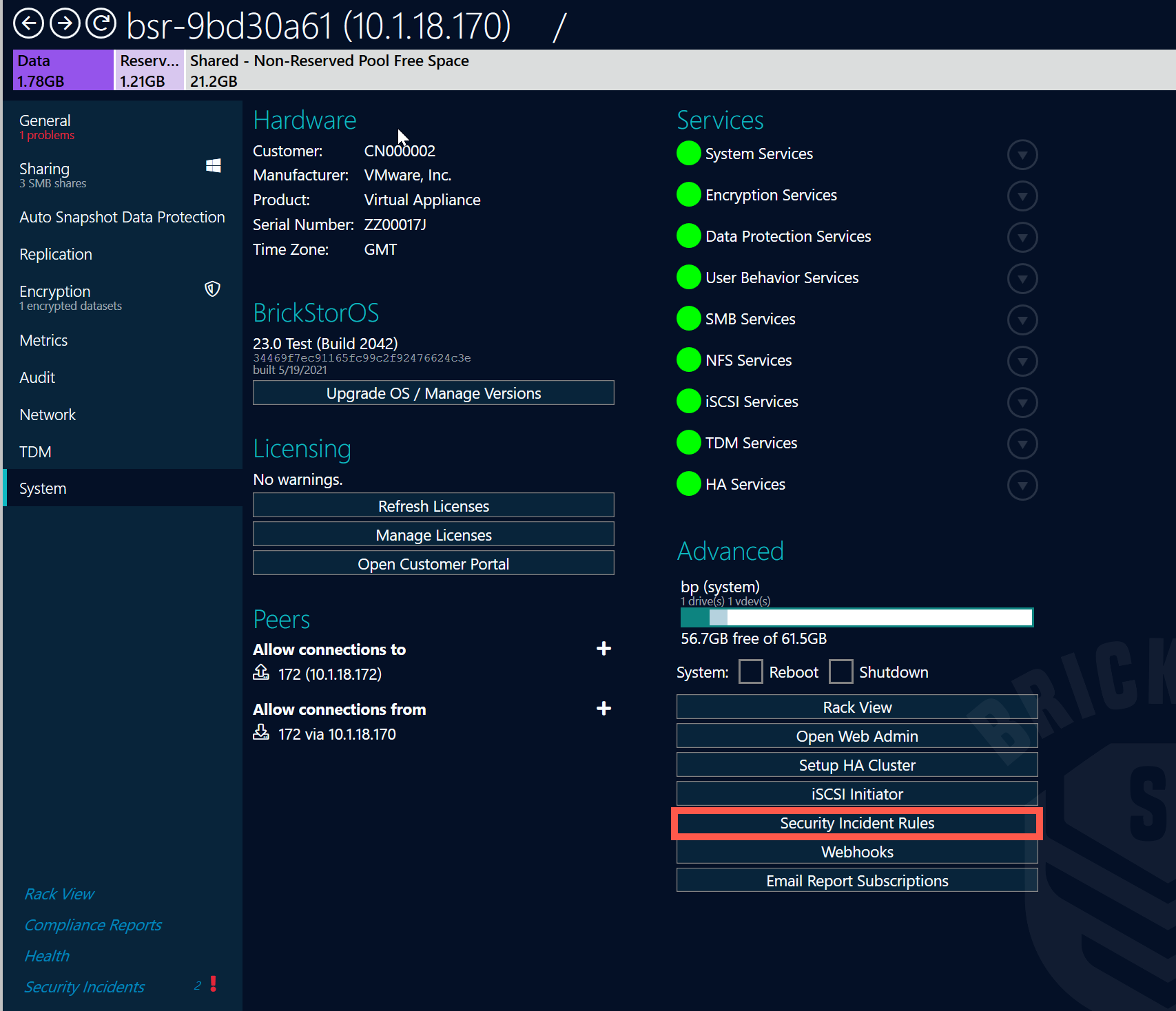Click the Security Incident Rules Tab.