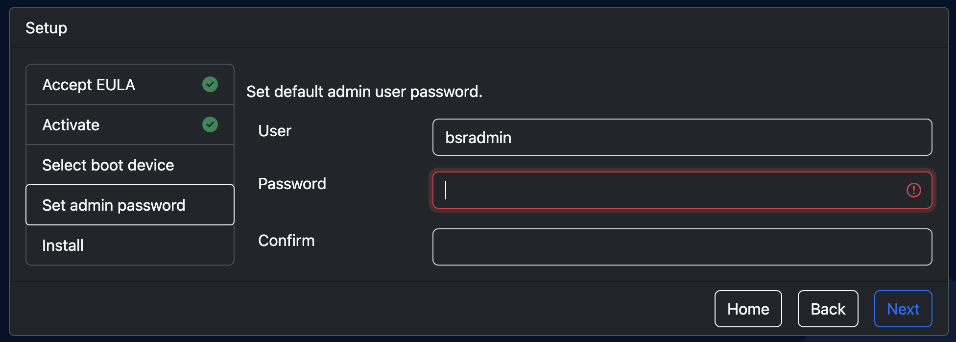 Set the Admin Password
