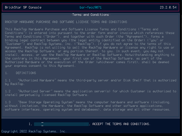 Accept RackTop Terms and Conditions