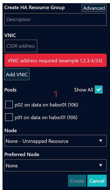 ha create resource group