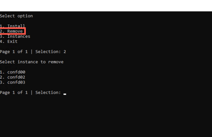 Removing confd instances.