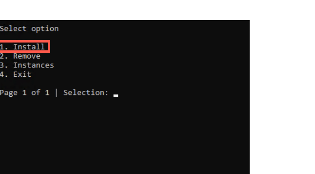 Select install in presented options list.