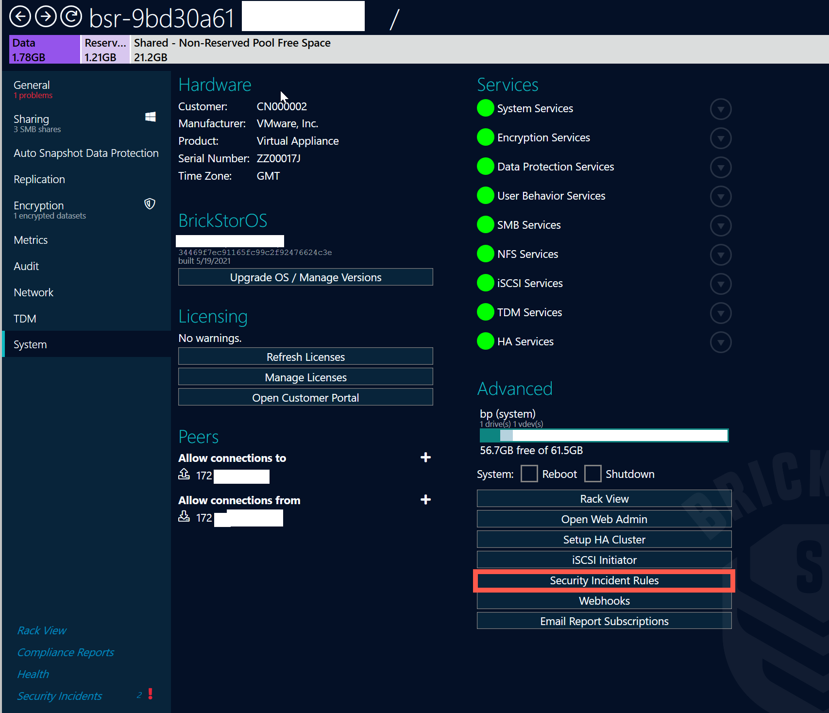 Click the Security Incident Rules Tab.