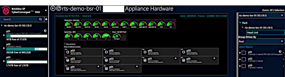 myr rack view interface