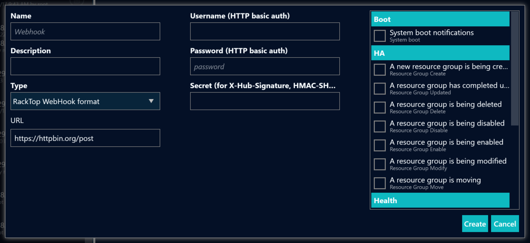 web webhook example racktop