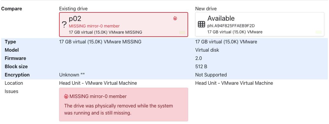 compare existing to new drive