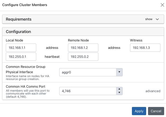 configure cluster members