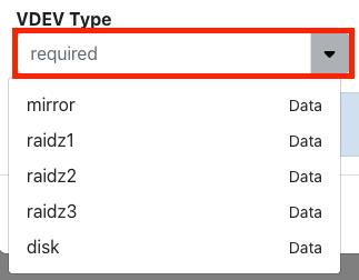 select vdev type