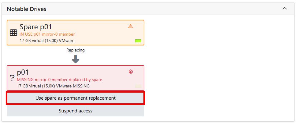 use spare as permanent replacement