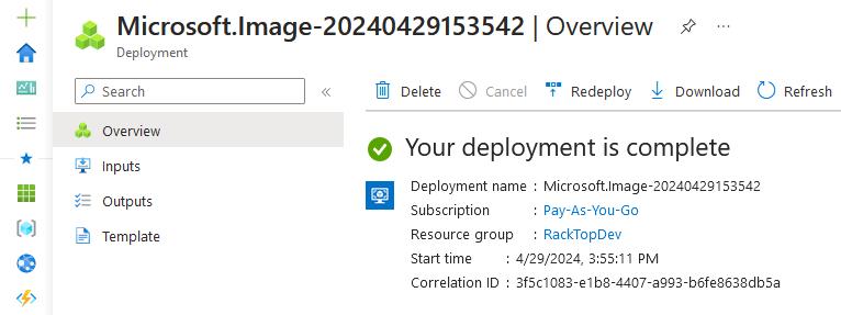 azure image completion