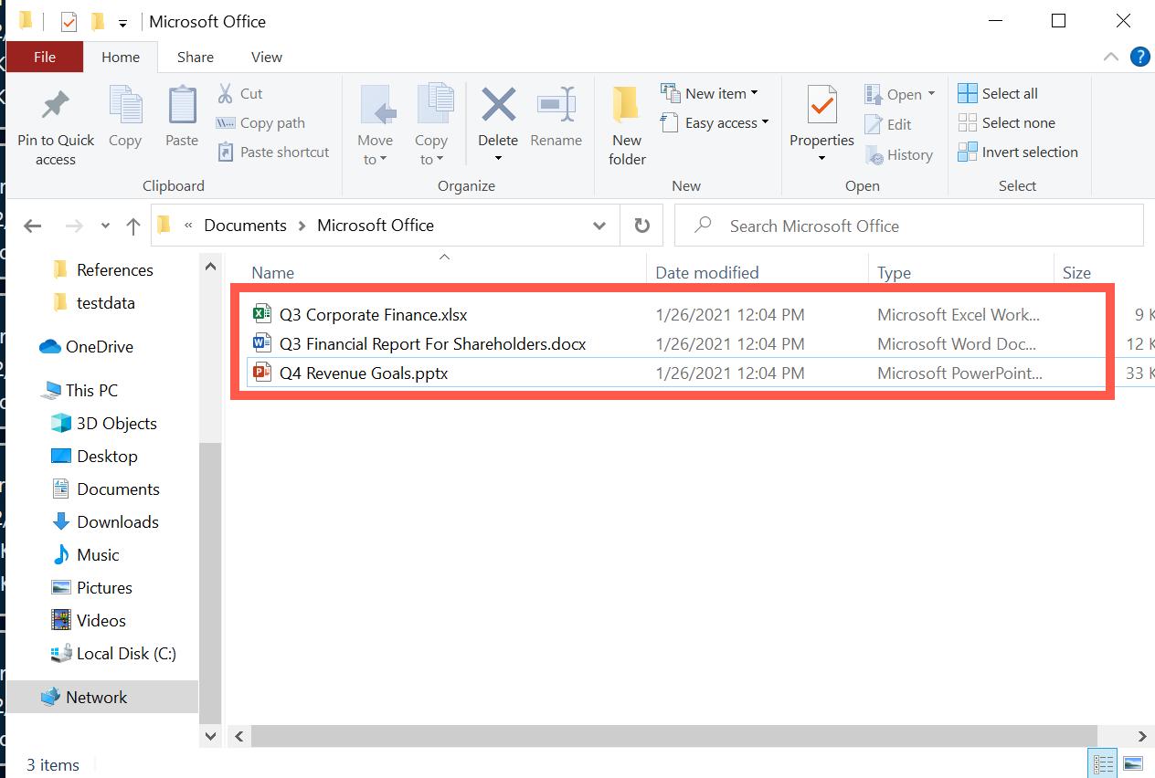 Viewing the recovered files.