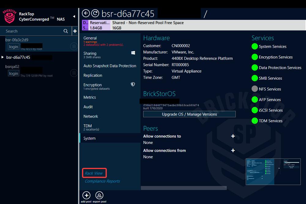 bsm access rack view