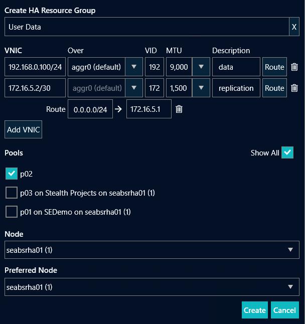ha create advanced resource group
