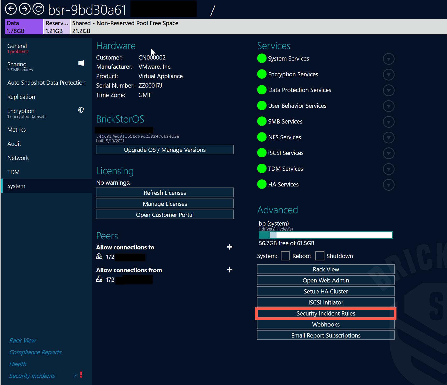 Click the Security Incident Rules Tab.