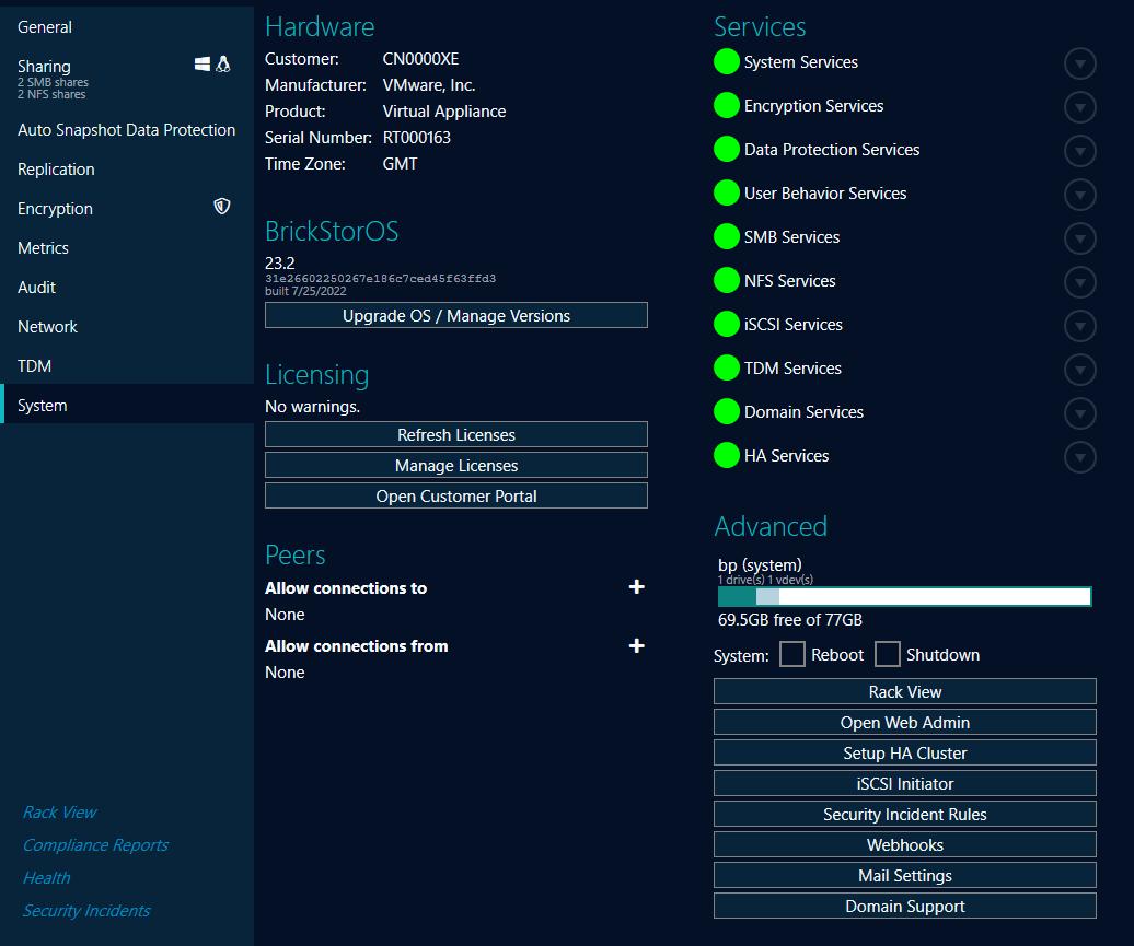 =alt"System Tab contents"