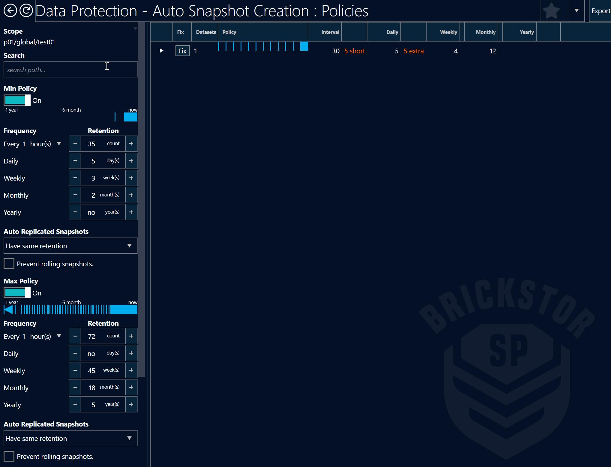 Auto Snapshot Policies