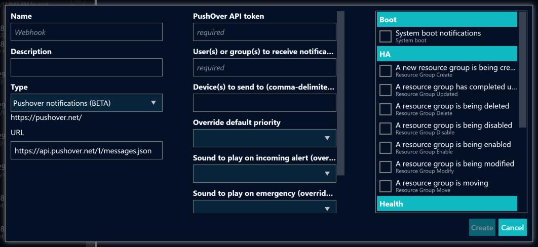 web webhook example pushover