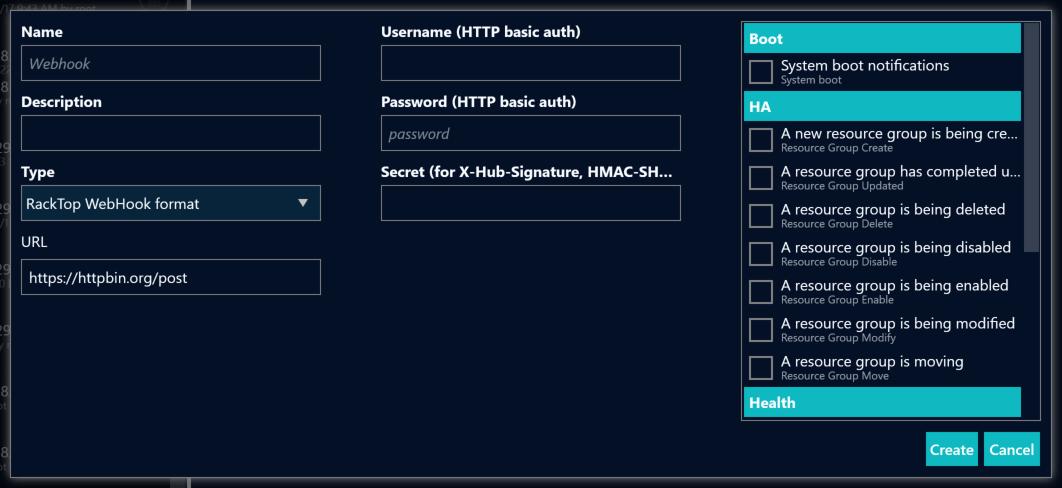 web webhook example racktop
