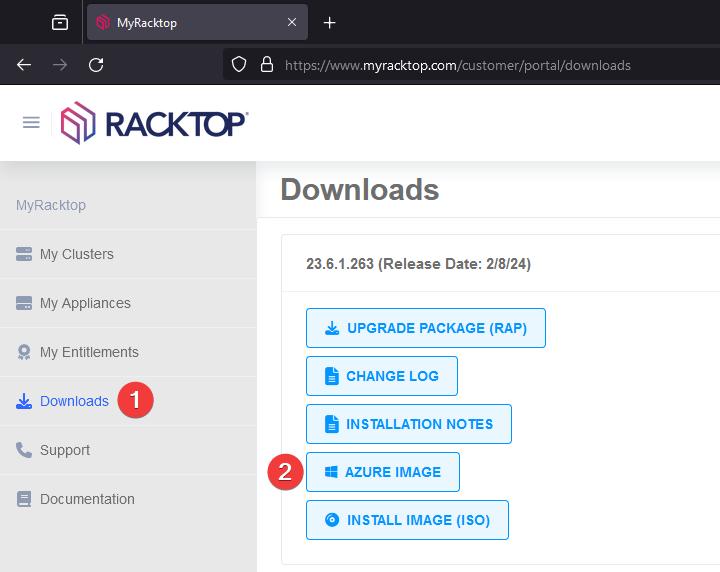 azure myrack download