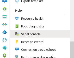 azure vm console